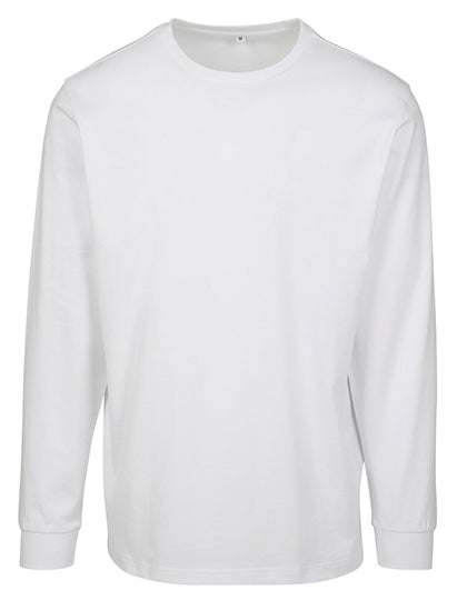 Build Your Brand - Cuffrib Lange Mouwen T-Shirt - White