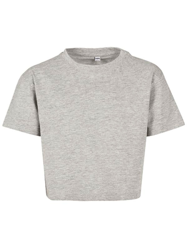 Build Your Brand - Cropped Jersey Meiden T-Shirt - Heather Grey
