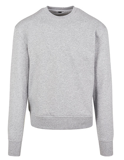 Build Your Brand - Premium Oversized Crewneck Sweater - Heather Grey
