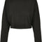 Ladies Terry Cropped Crew Black