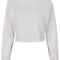 Ladies Terry Cropped Crew White