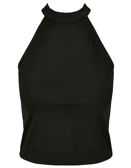 Build Your Brand - Ladies´ Turtleneck Short Top - Black XL (uitverkoop)