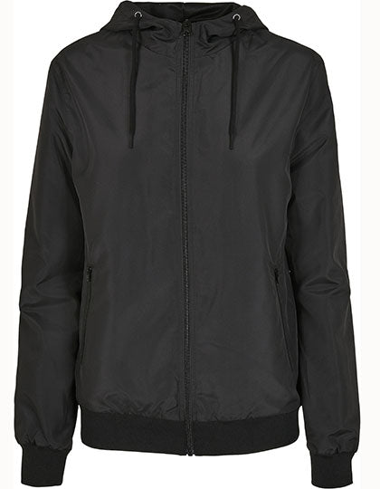 Build Your Brand - Recycled Windrunner Dames Jas - Black/Black