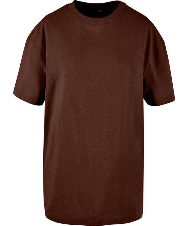 Build Your Brand -  Oversized Boyfriend Dames T-Shirt - Chocoloate Brown
