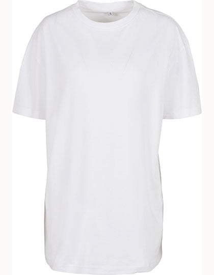 Build Your Brand -  Oversized Boyfriend Dames T-Shirt - White