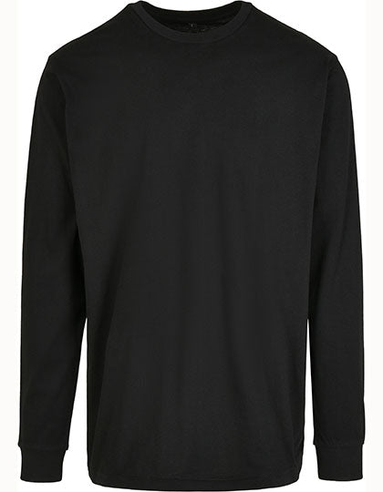 Build Your Brand - Organic Cuffrib Lange Mouwen T-Shirt - Black