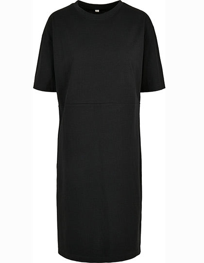 Build Your Brand – Oversized Slit T-Shirt Jurk dames – Black – 100% biologisch katoen