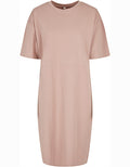 Build Your Brand – Oversized Slit T-Shirt Jurk dames – Dusk Rose – 100% biologisch katoen