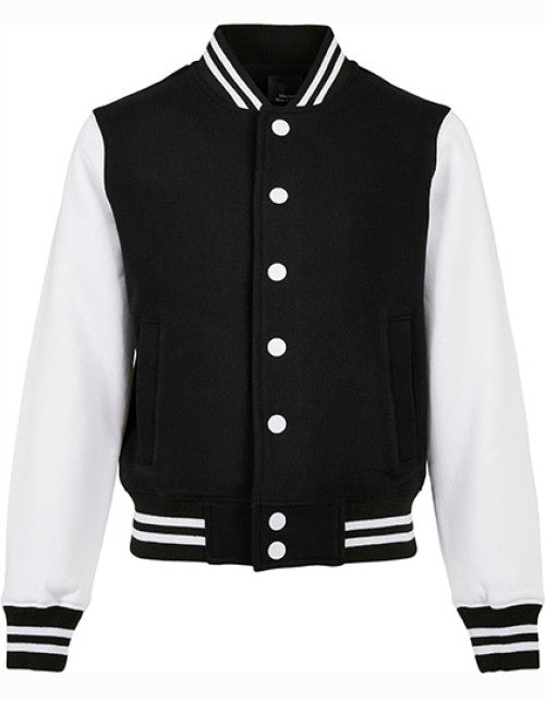 Build Your Brand - Kids´ Organic Sweat College Jacket - Black
