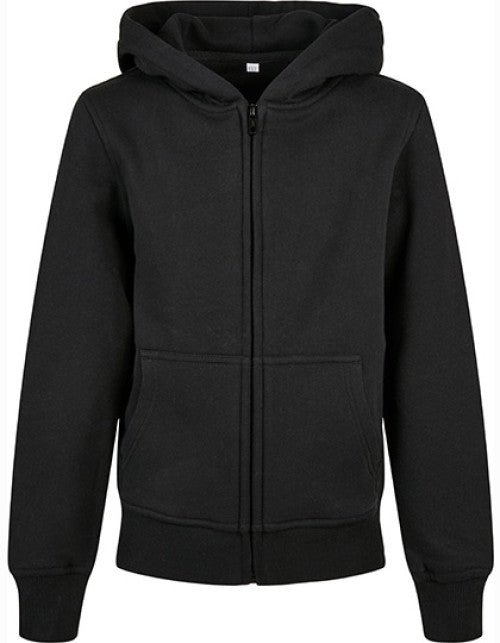 Build Your Brand - Kids´ Organic Basic Zip Hoody - Black