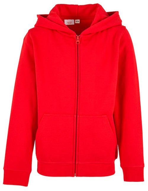 Build Your Brand - Kids´ Organic Basic Zip Hoody - City Red