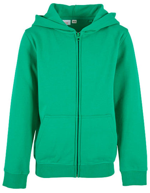 Build Your Brand - Kids´ Organic Basic Zip Hoody - Grass Green