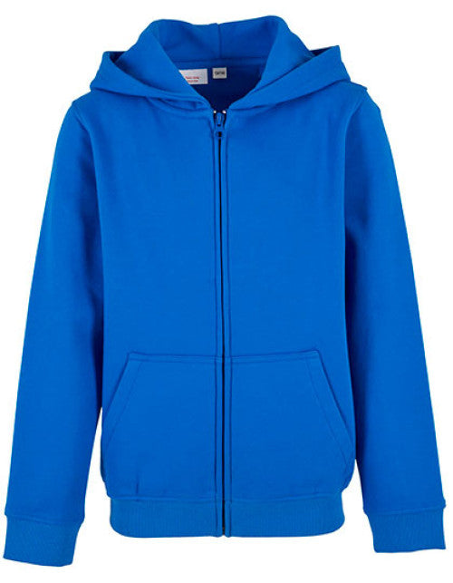 Build Your Brand - Kids´ Organic Basic Zip Hoody - Intense Blue