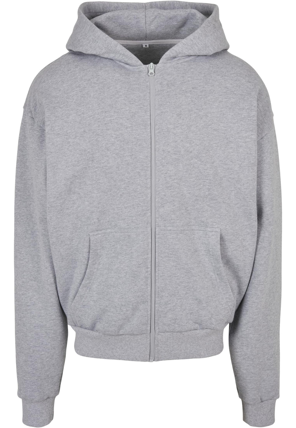 Build Your Brand - Ultra Heavy Hoodie met Rits - Heather Grey