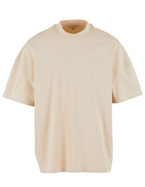 Build Your Brand - Men´s Oversized Mock Neck Tee - Sand