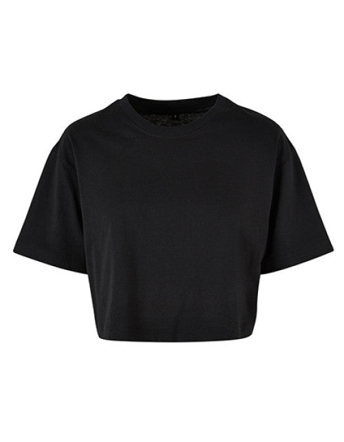 Build Your Brand - Ladies Short Oversized Tee - Black
