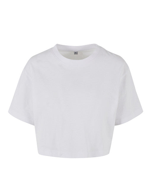 Build Your Brand - Ladies Short Oversized Tee - White