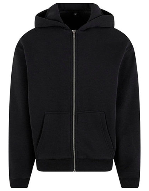 Build Your Brand - Fluffy Zip Hoody - Black