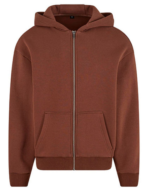 Build Your Brand - Fluffy Zip Hoody - Chocolate Brown