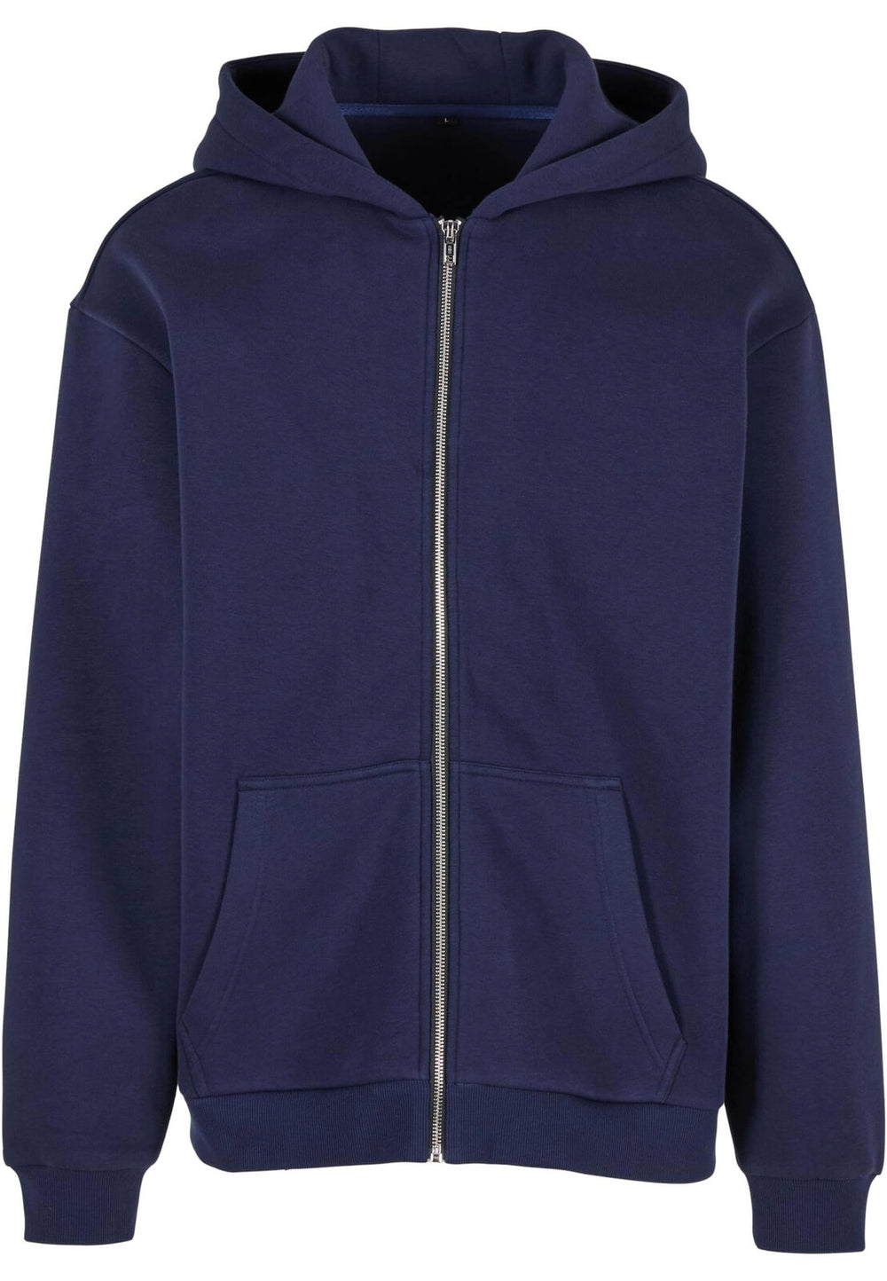Build Your Brand - Fluffy Zip Hoody - Navy