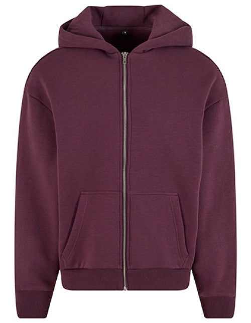 Build Your Brand - Fluffy Zip Hoody - Plum Purple