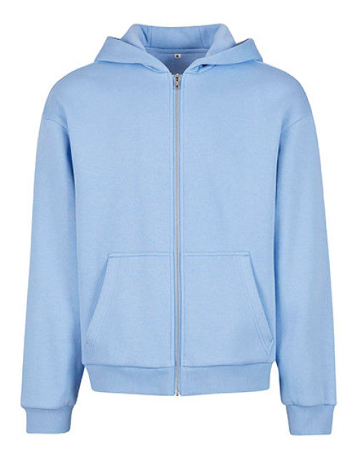 Build Your Brand - Fluffy Zip Hoody - Powder Blue