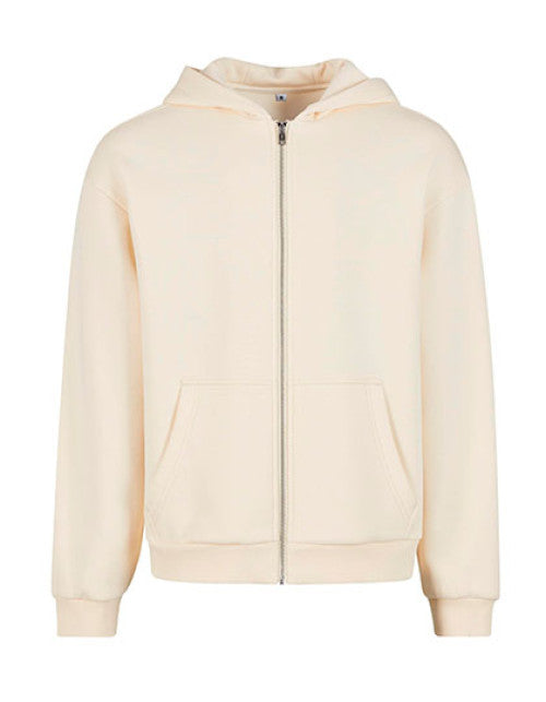 Build Your Brand - Fluffy Zip Hoody - White Sand