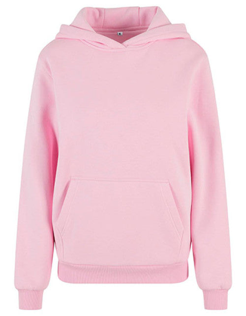 Build Your Brand - Ladies Fluffy Hoody - Soft Pink