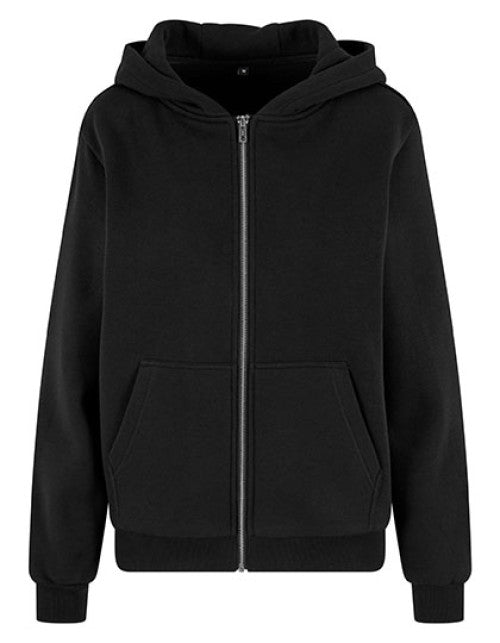Build Your Brand - Ladies Fluffy Zip Hoody - Black
