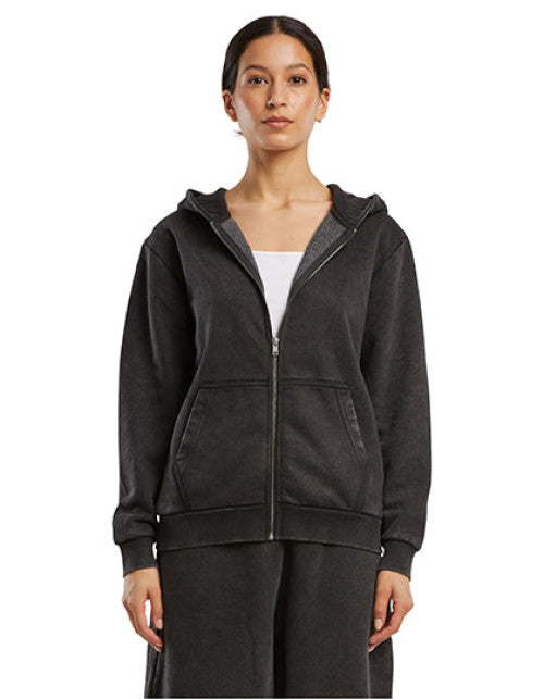 Build Your Brand - Ladies Vintage Heavy Zip Hoody - Black