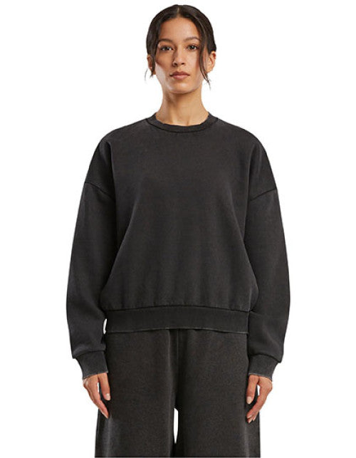 Build Your Brand - Ladies Vintage Heavy Crewneck - Black