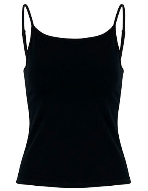 Build Your Brand - Ladies Stretch Jersey Short Slim Top - Black
