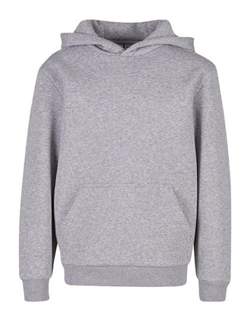 Build Your Brand - Kids Fluffy Hoody - Heather Grey