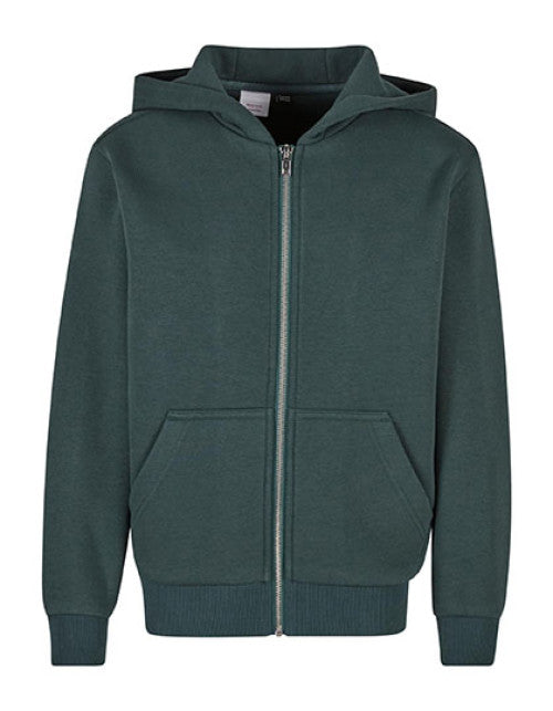 Build Your Brand - Kids Fluffy Zip Hoody - Bottle Green