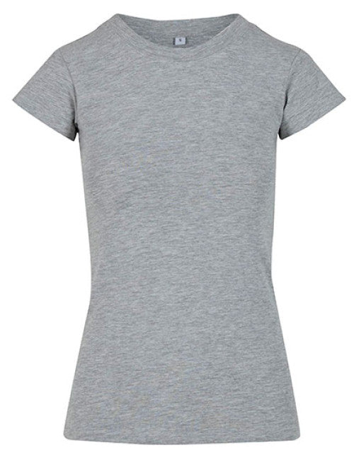 Build Your Brand - Ladies Basic Stretch Tee - Heather Grey