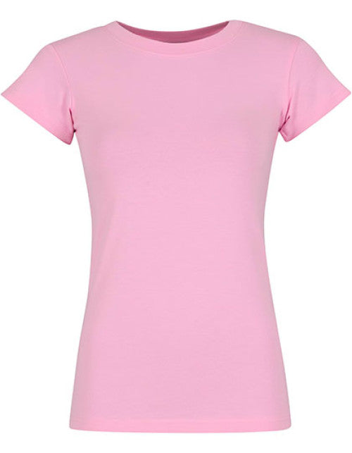 Build Your Brand - Ladies Basic Stretch Tee - Soft Pink