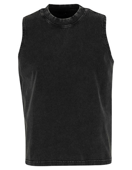 Build Your Brand - Ladies Vintage Washed Sleeveless Tee - Black