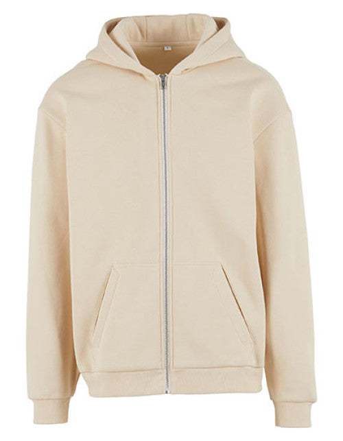 Build Your Brand - Loose Fit Zip Hoody - Sand