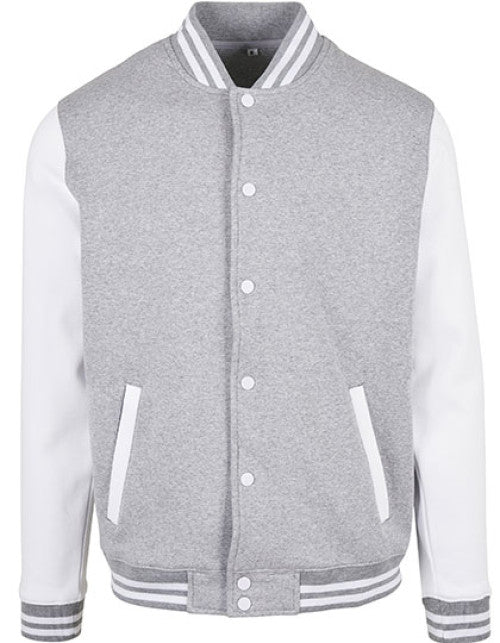 Build Your Brand Basic - Basic College Jacket - Heather Grey