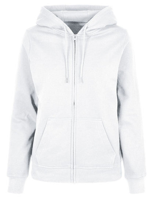 Build Your Brand Basic - Ladies Basic Zip Hoody - White