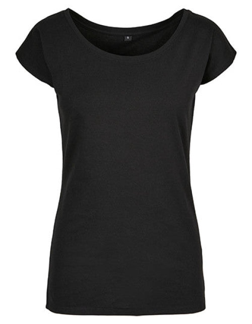 Build Your Brand Basic - Ladies´ Wide Neck Tee - Black