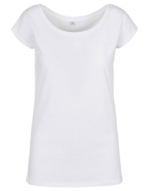 Build Your Brand Basic - Ladies´ Wide Neck Tee - White