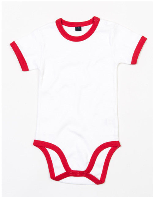 Babybugz - Baby Ringer Bodysuit - White / Red