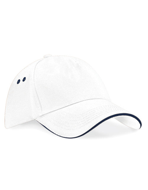 Beechfield - Ultimate 5 Panel Cap - Sandwich Peak - White / French Navy