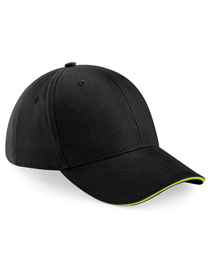 Beechfield - Athleisure 6 Panel Pet  - Black/Lime Green