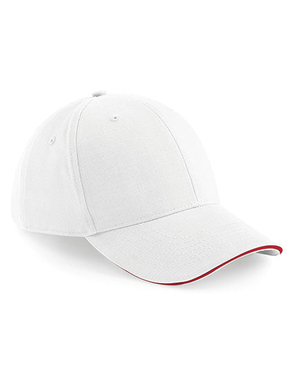 Beechfield - Athleisure 6 Panel Pet  - White/Classic Red