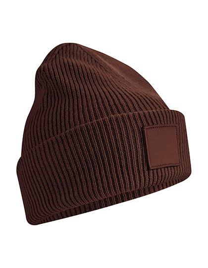 Beechfield - Deep Cuffed Tonal Patch Beanie - Walnut