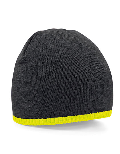 Beechfield - Two-Tone Pull-On Muts - Black/Fluorescent Yellow