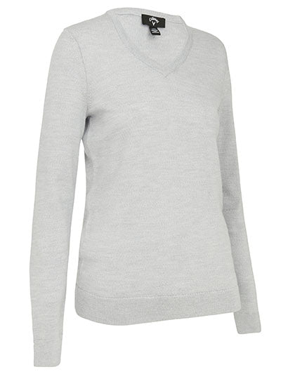 Callaway - Ladies V-Neck Merino Sweater - Pearl Blue