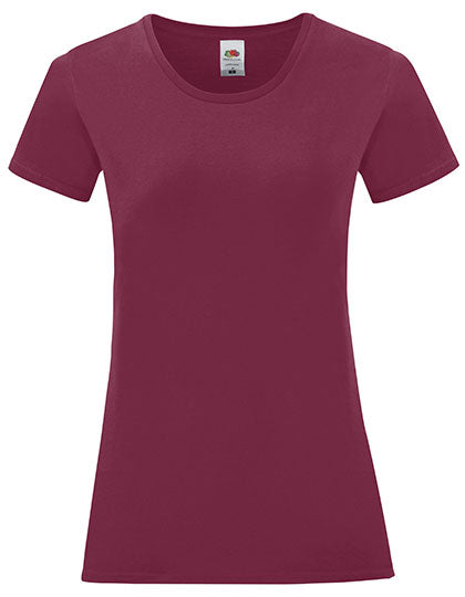 Fruit Of The Loom - iconic Dames T-Shirt - Burgundy